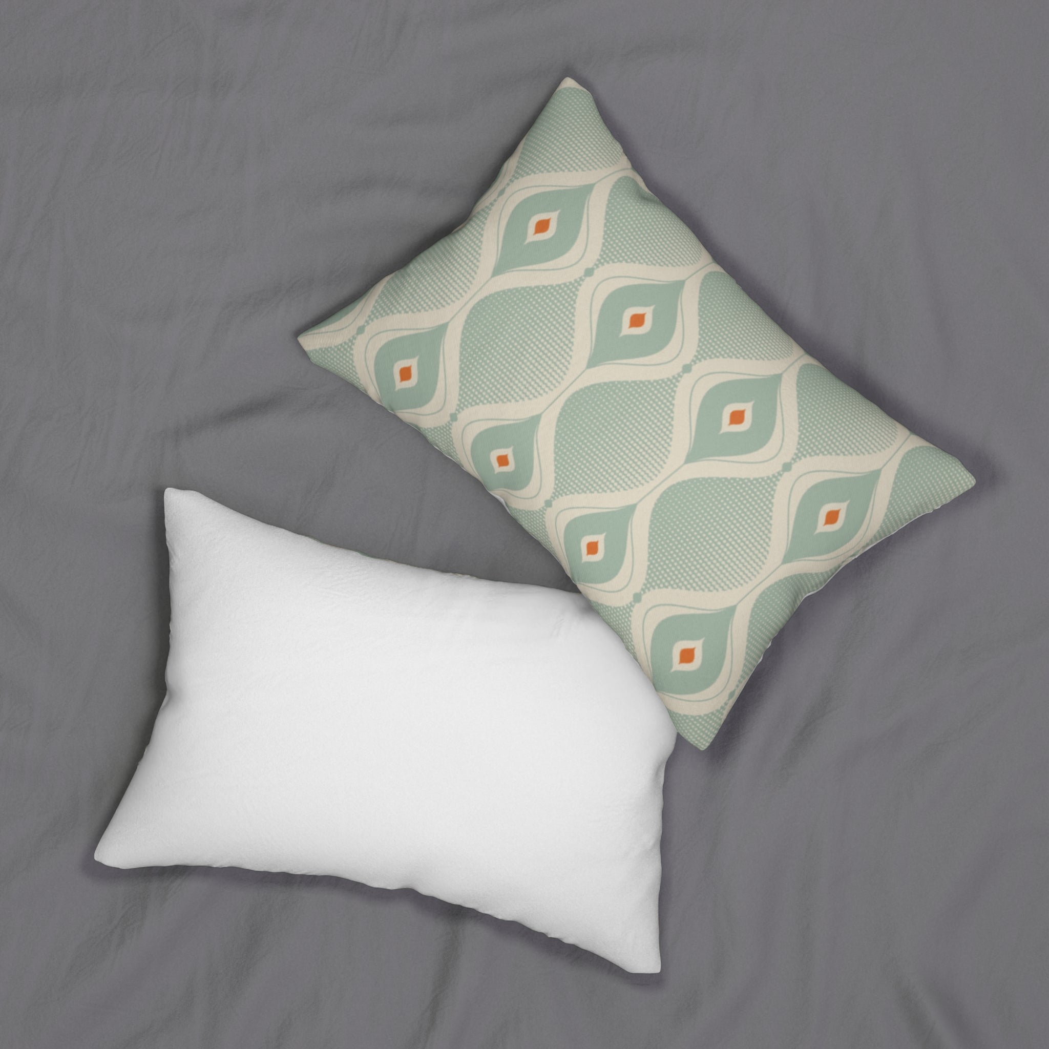 Teal Geometric Lumbar Pillow