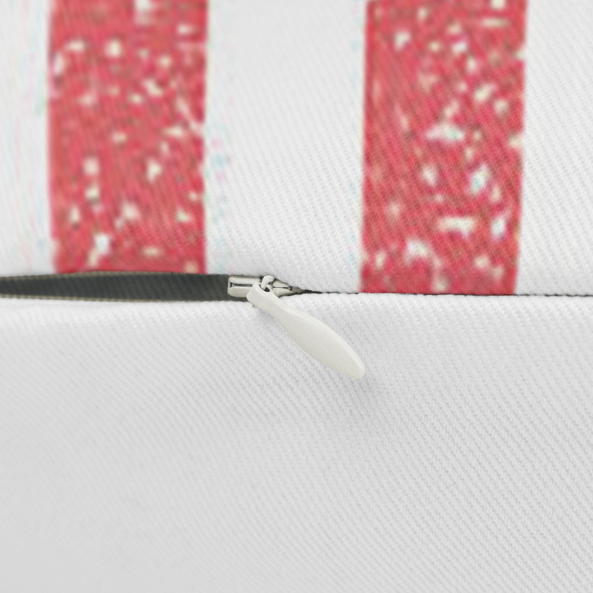 Red and White Striped Lumbar Pillow