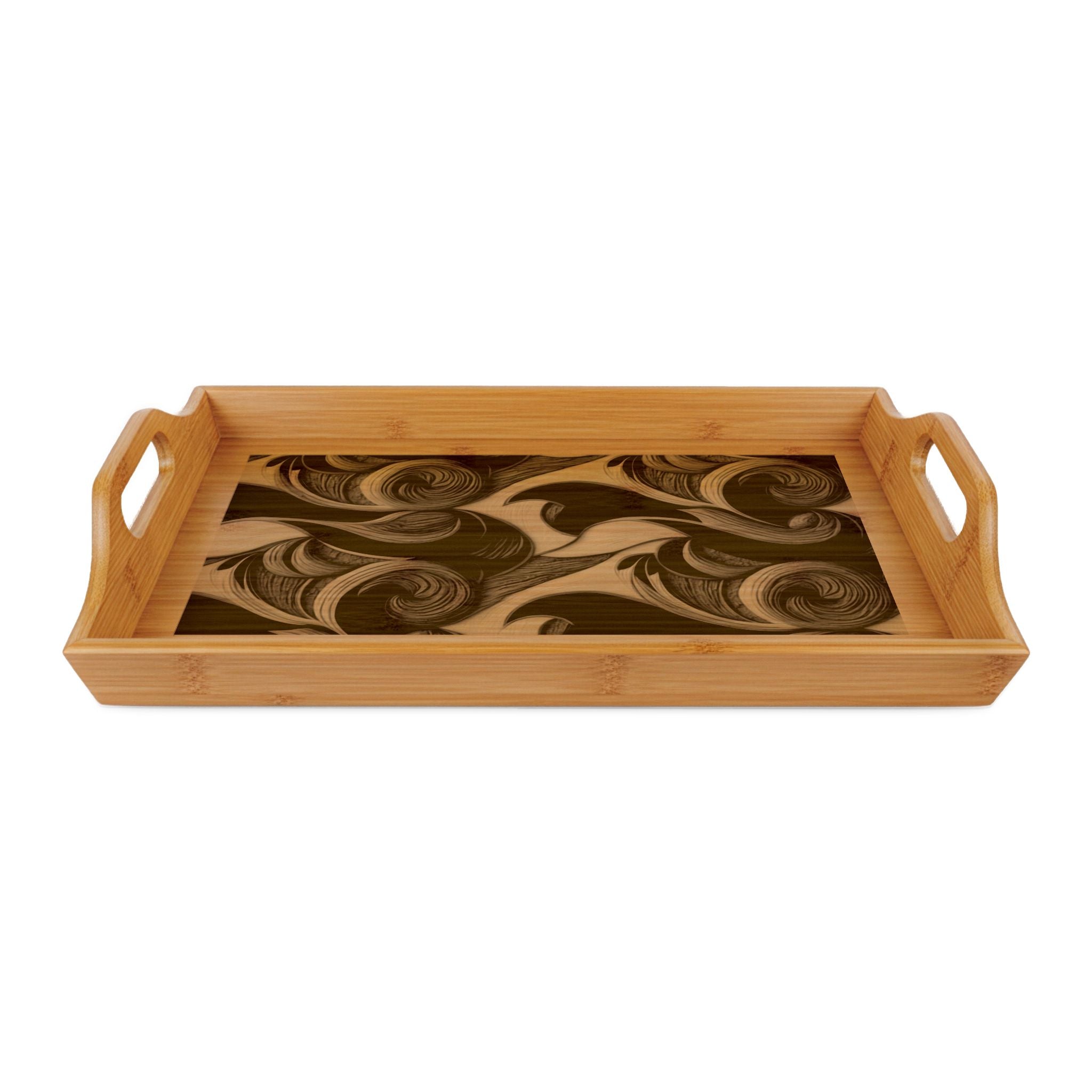 Swirl Wood Candle Tray