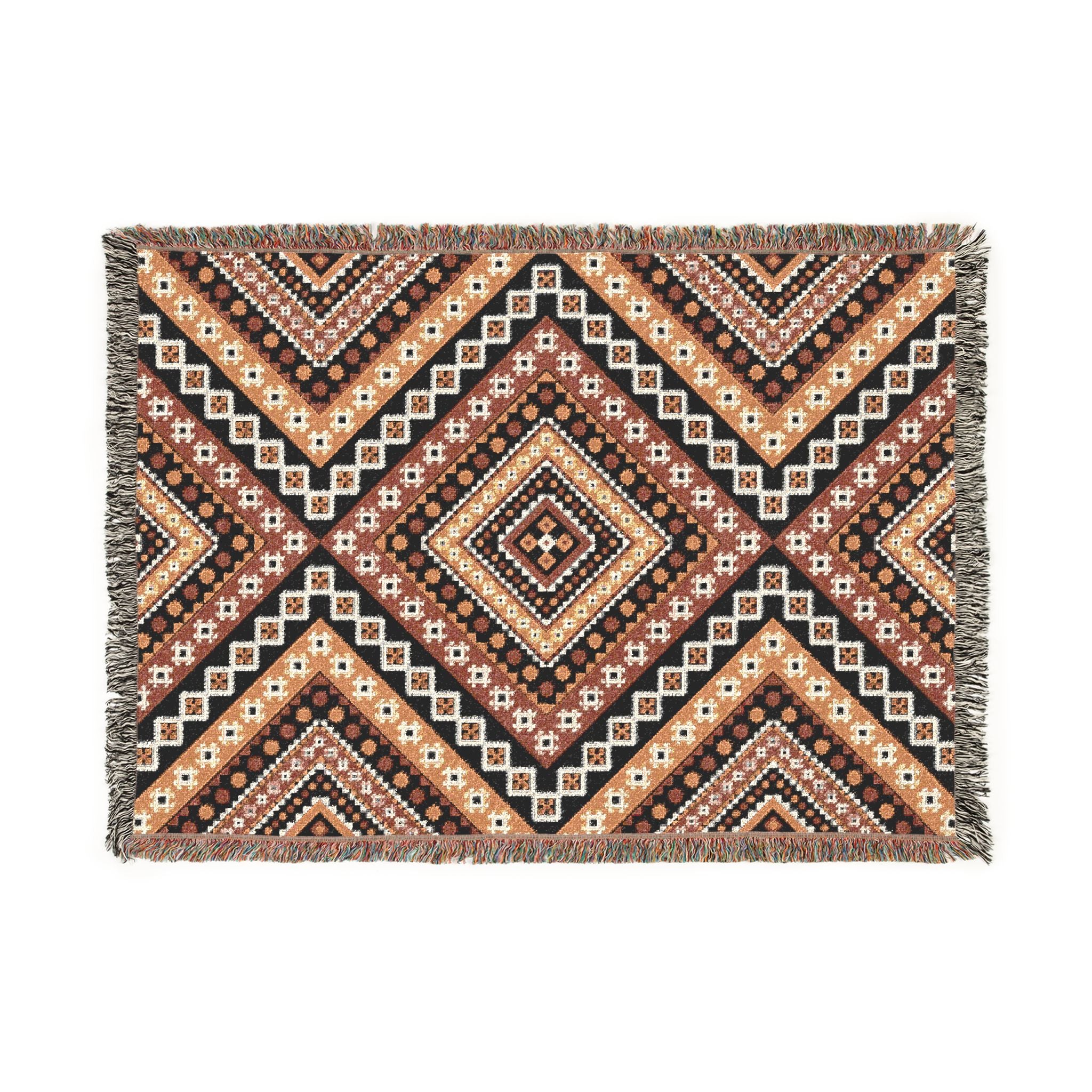 Boho Diamond Woven Blanket