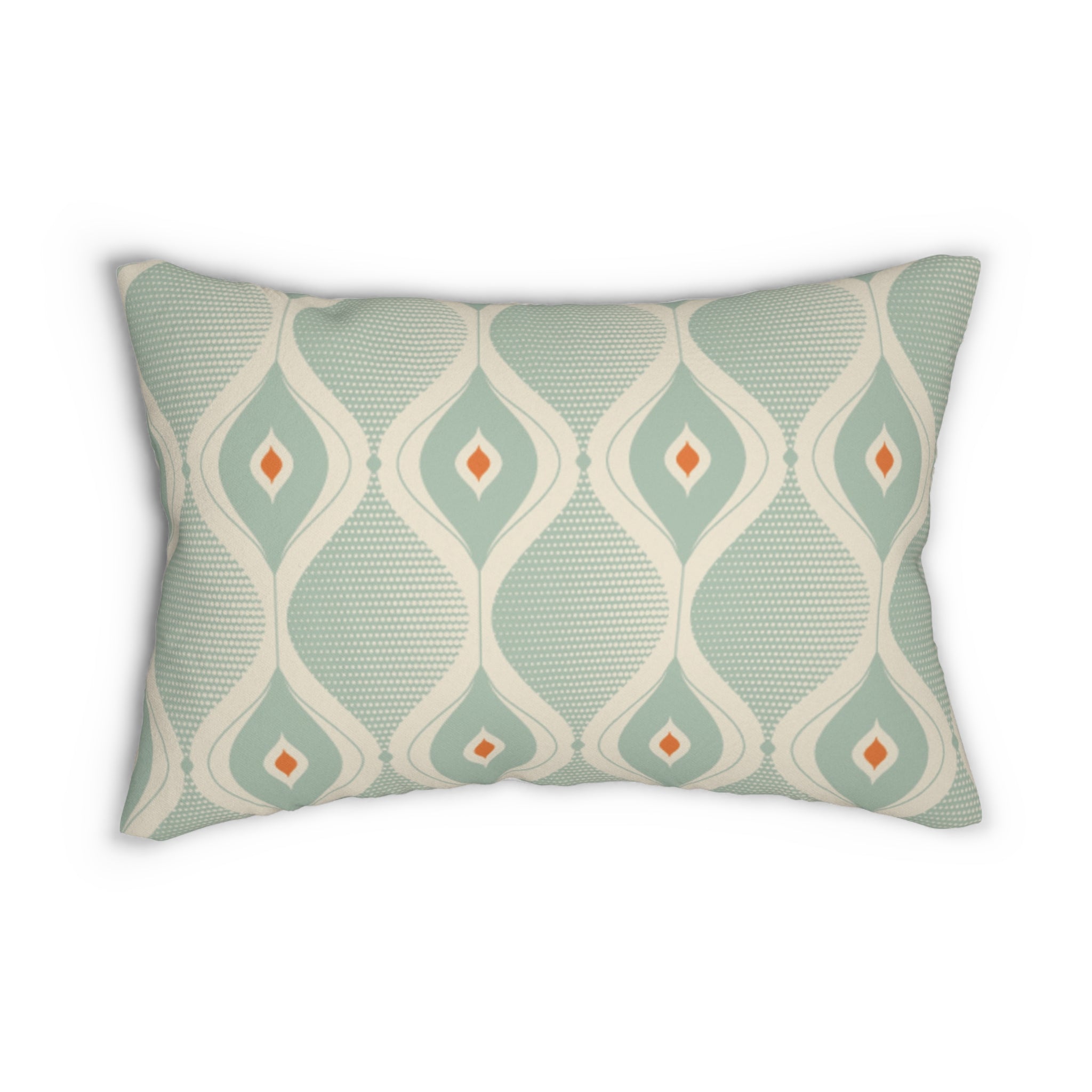 Teal Geometric Lumbar Pillow