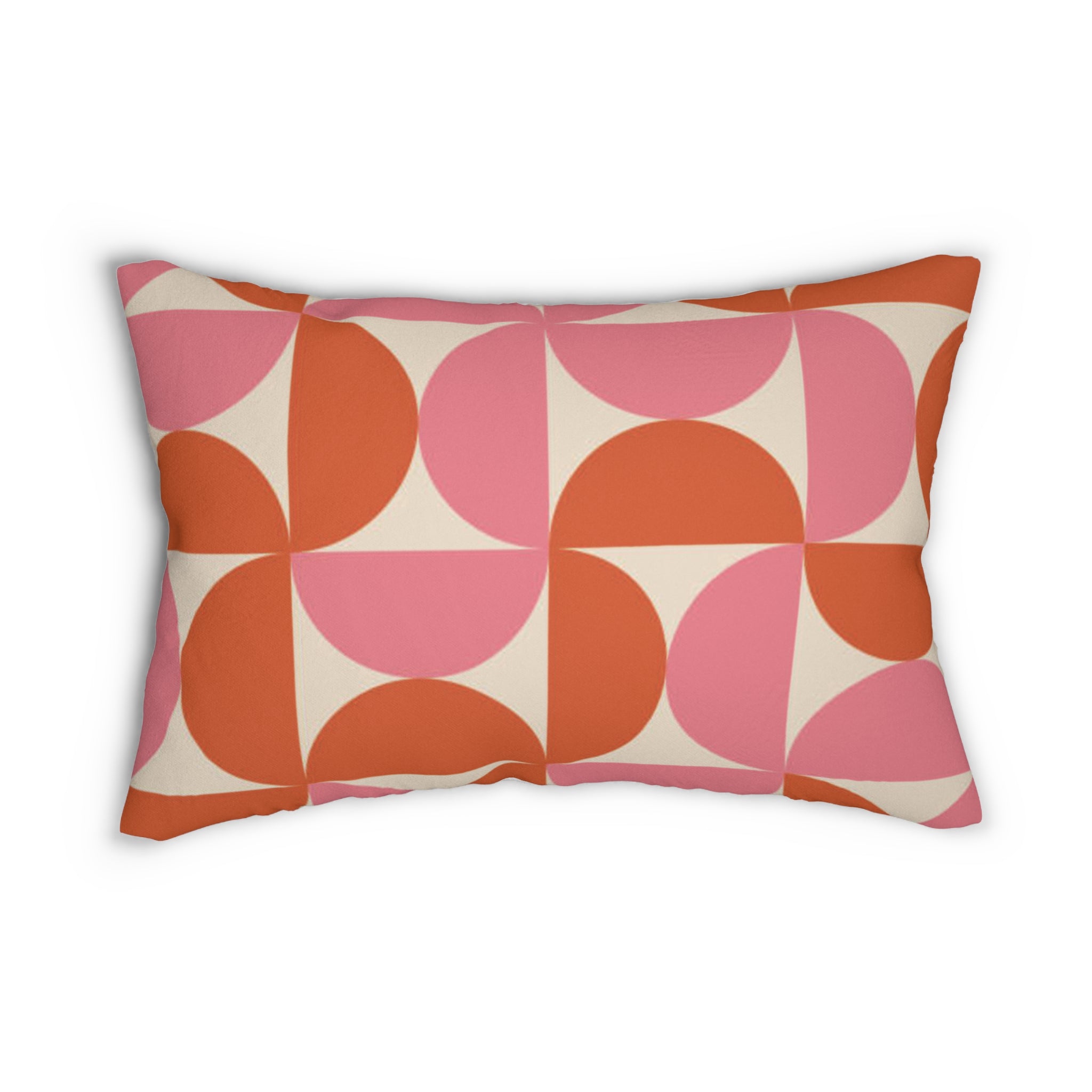 Pink & Coral Geometric Lumbar Pillow